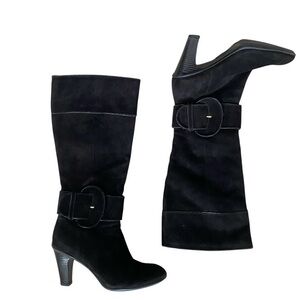 Eurosoft by Söfft Knee Heel boots Black Suede Women size 6M